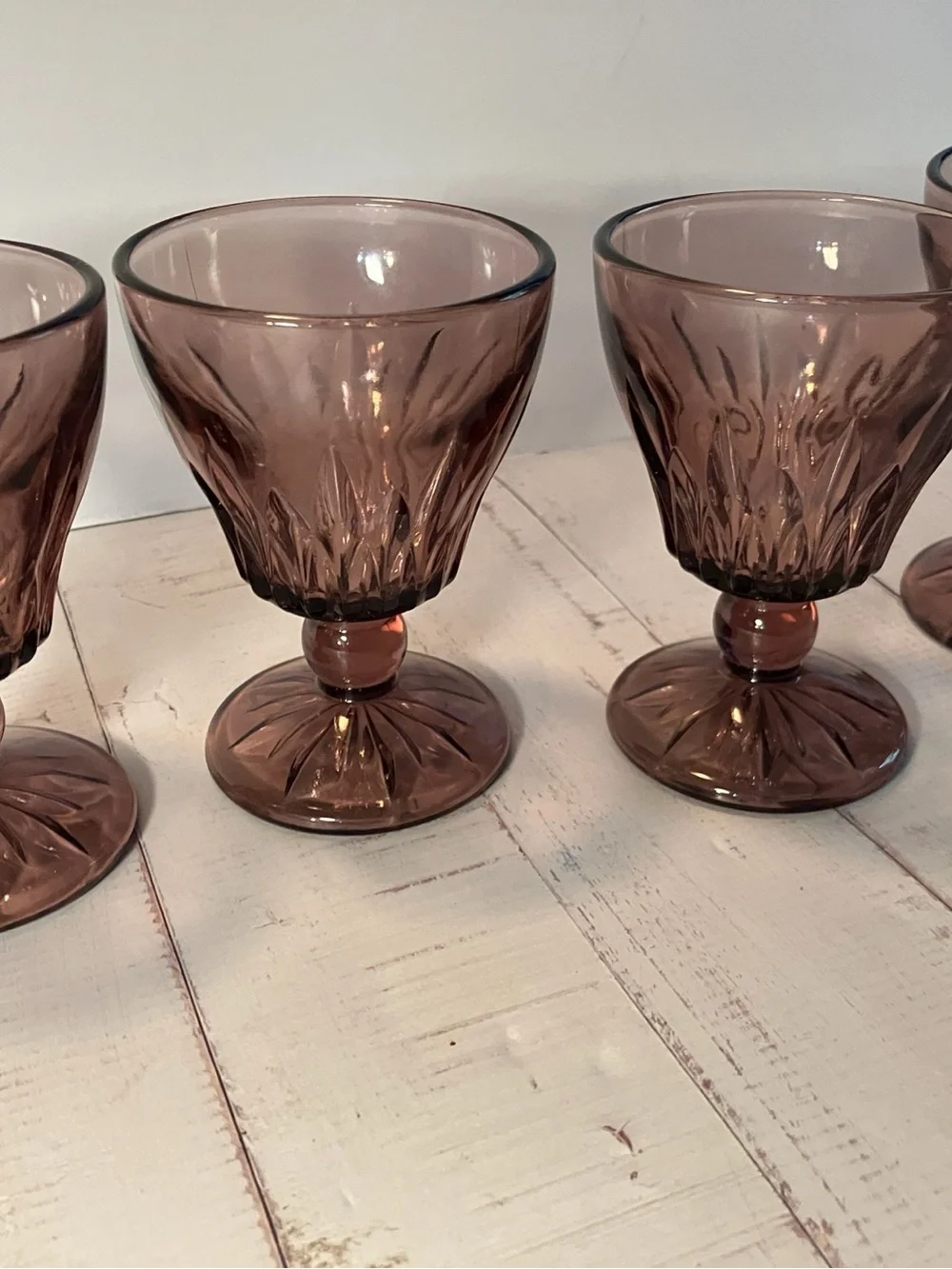 Hazel Atlas Moroccan Amethyst Glass Juice Goblets 4
